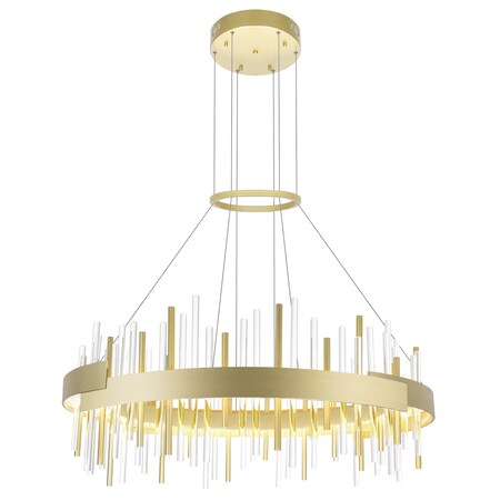 Cwi Lighting Millipede 32 in LED Satin Gold Chandelier 1245P32-602